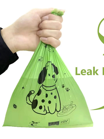 Certified Compostable Dog Waste Bags 100% Leak-Proof, Biodegradable Eco-Friendly Pet Waste Bags Made from Corn Starch